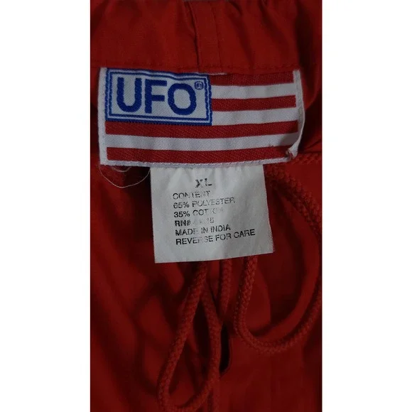 Y2K UFO RED PARACHUTTE CARGO PANTS UTILITY STREETWEAR HIP-HOP RAVE.SZ XL - Picture 4 of 9